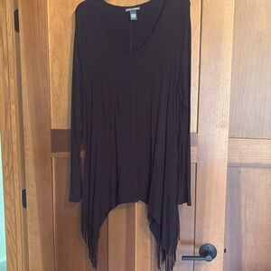 Elegant Black Fringe Hem Top